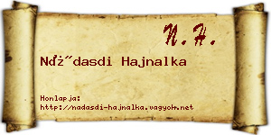 Nádasdi Hajnalka névjegykártya